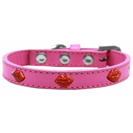 MIRAGE PET PRODUCTS Red Glitter Lips Widget Dog CollarBright Pink Size 20 631-8 BPK20